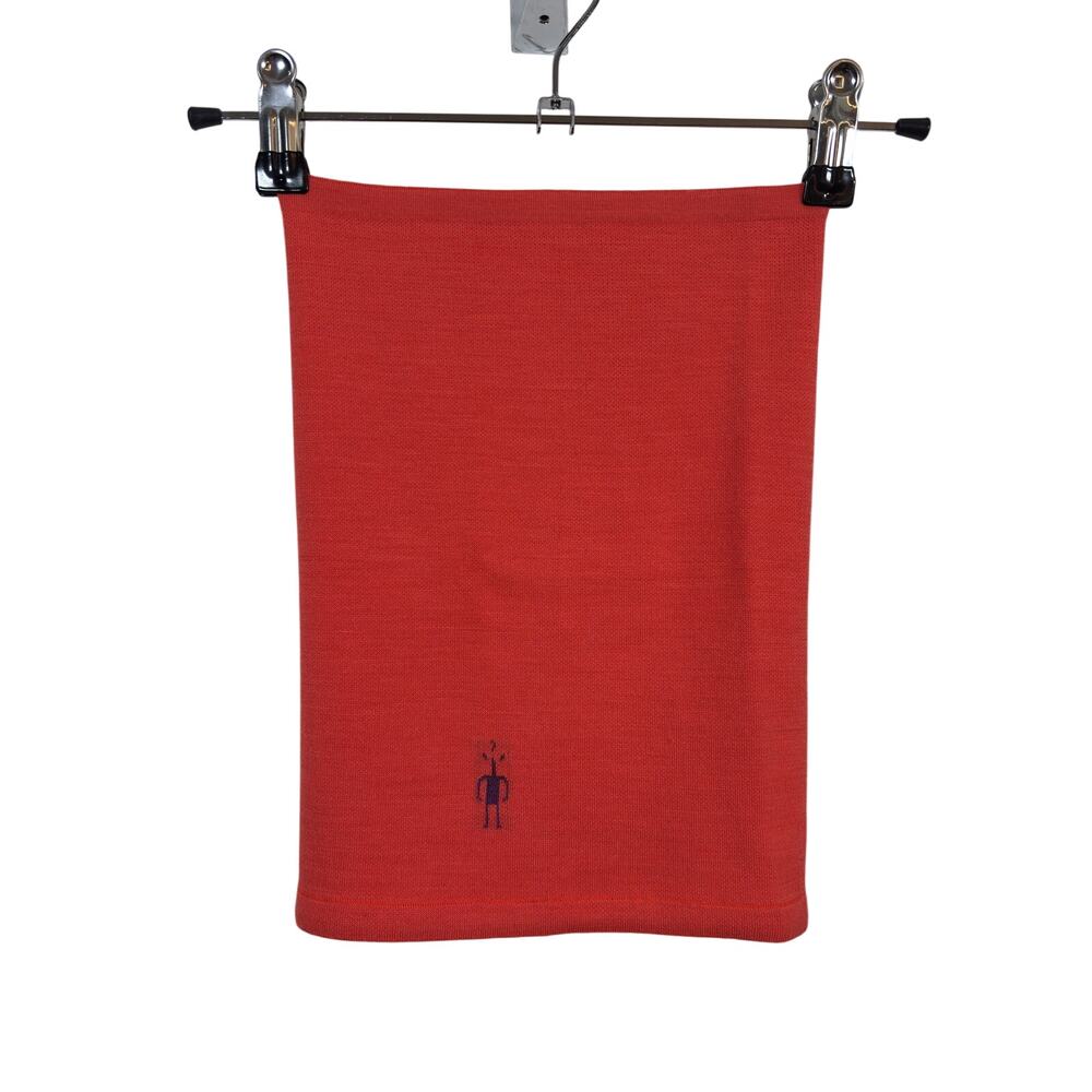 Smartwool Merino Neck Gaiter One Size Red Knit Embroidered Logo Rainbow Stitch